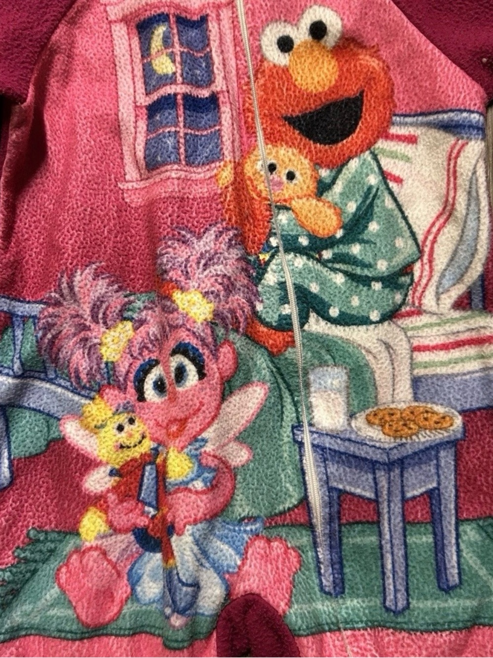 Vintage Toddler Girl Sesame Street Elmo Footie Pajamas Size 3T - Picture 2 of 3